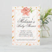 Aangepast Baby shower nodigt, roze en gouden pijle Kaart (Staand voorkant)