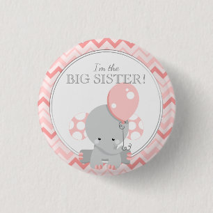 Aangepast Baby shower Partij I BEN DE GROOTSTE ZIS Ronde Button 3,2 Cm