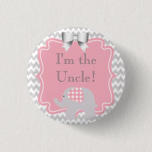 Aangepast Baby shower Partij Ik ben de Oom Button (Voorkant)