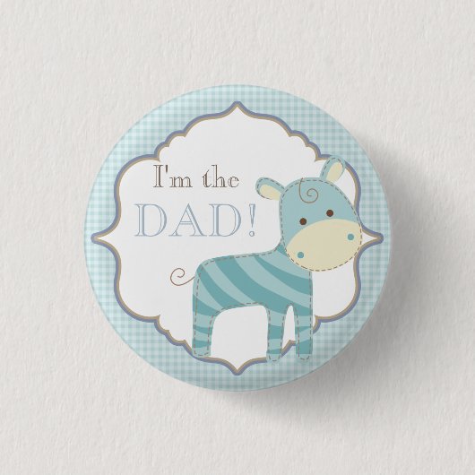 Aangepast Baby shower Partij Ik ben de vader Butto Ronde Button 3,2 Cm (Voorkant)
