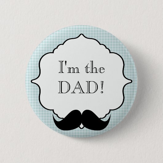 Aangepast Baby shower Partij Ik ben de vader Butto Ronde Button 5,7 Cm (Voorkant)