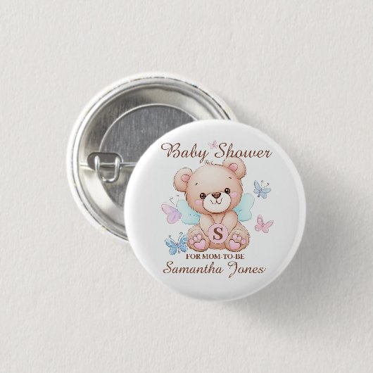 Aangepast Baby shower Ronde Button 3,2 Cm (Voorkant /achterkant)