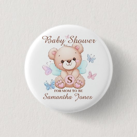 Aangepast Baby shower Ronde Button 3,2 Cm (Voorkant)