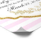 Aangepast Baby shower, Roze Gold, WelkomstPoster Poster (Hoek)