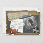 Aangepast Baby shower sport/uitnodiging voor geboo Kaart (Voorkant)
