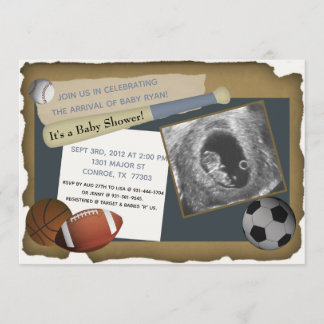 Aangepast Baby shower sport/uitnodiging voor geboo Kaart