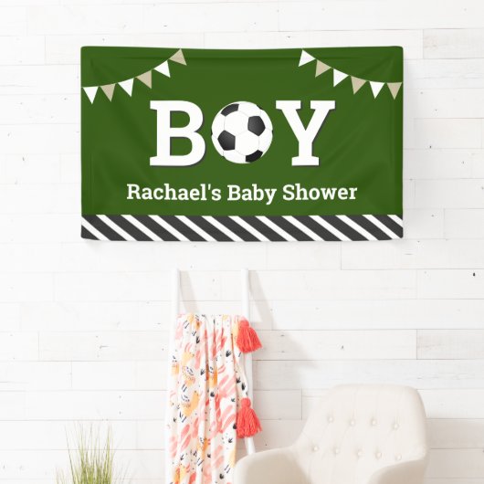 Aangepast Baby shower Sporttjoeken voetbal Spandoek (Insitu)
