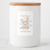 Aangepast Baby shower Voedselcontainer Etiket (Voorkant)