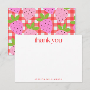 Aangepast Baby shower voor  aardbeien Bedankkaart