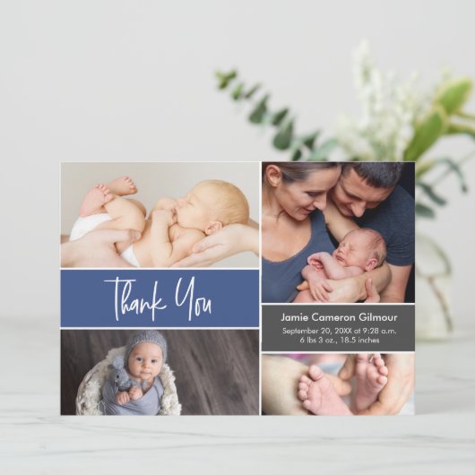 Aangepast Baby shower voor Baby Blue Aankondiging (Staand voorkant)