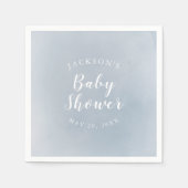 Aangepast Baby shower voor blauwe Waterverf Servet (Voorkant)