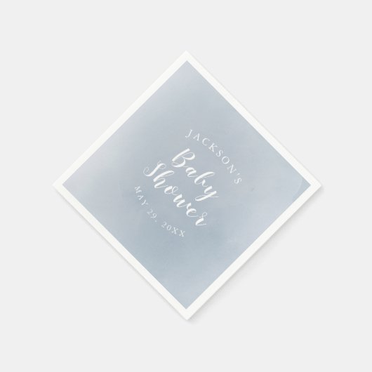 Aangepast Baby shower voor blauwe Waterverf Servet (Hoek)