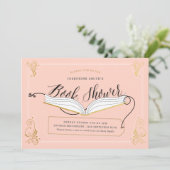 Aangepast Baby shower voor Blush en Gold Storybook Kaart (Staand voorkant)