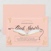 Aangepast Baby shower voor Blush en Gold Storybook Kaart (Voorkant / Achterkant)