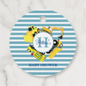 Aangepast Baby shower voor de bouw van vrachtwagen Bedankjes Labels (Achterkant)