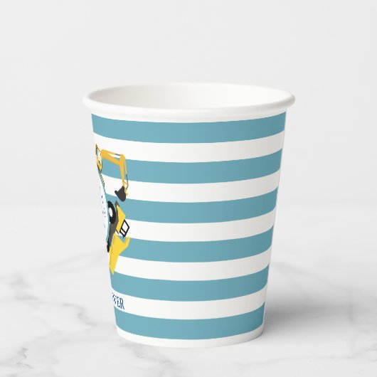 Aangepast Baby shower voor de bouw van vrachtwagen Papieren Bekers (Achterkant)