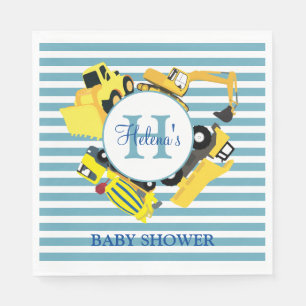 Aangepast Baby shower voor de bouw van vrachtwagen Servet
