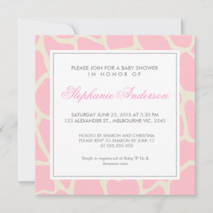 Aangepast baby shower voor giraf kaart