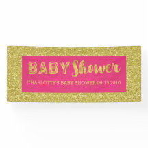 Aangepast Baby shower voor hot-roze Gold Glitter