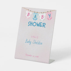 Aangepast Baby shower voor looplijn-lay-out Reclamebord Met Voetstuk