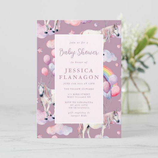 Aangepast Baby shower voor regenboogballonnen voor Kaart (Staand voorkant)