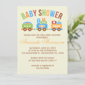Aangepast baby shower voor transporttrein kaart (Staand voorkant)