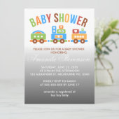 Aangepast baby shower voor transporttrein kaart (Staand voorkant)