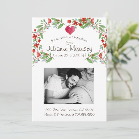 Aangepast Baby shower voor Zwangere mam Baby Bump Kaart (Staand voorkant)