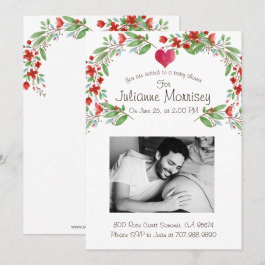 Aangepast Baby shower voor Zwangere mam Baby Bump Kaart (Voorkant / Achterkant)