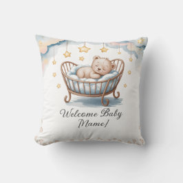 Aangepast Baby showers kussen – Welkom Baby [Naam]