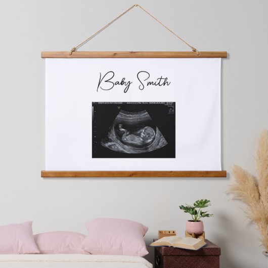 Aangepast Baby Sonogram Ultrasound Wood Onderworpe Hangend Wandkleed (Slaapkamer)