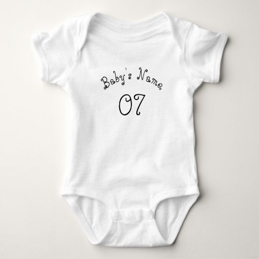 Aangepast Baby-sportJersey Baby Aangepast nummer Romper (Voorkant)