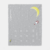 Aangepast baby voor externe ruimte grijs en witte  fleece deken (Voorkant)