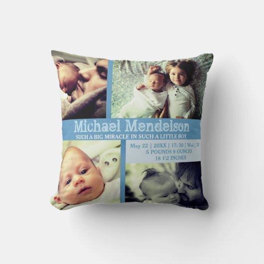 Aangepast babybalkpatroon kussen (Voorkant)