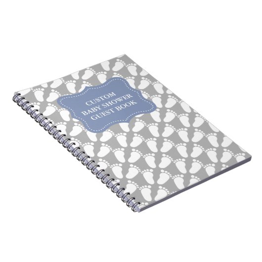 Aangepast babydoucheboek met baby voetafdrukken notitieboek (Rechterzijde)