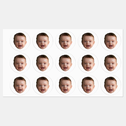 Aangepast babygezicht, grappige aangepaste foto labels (Vel)