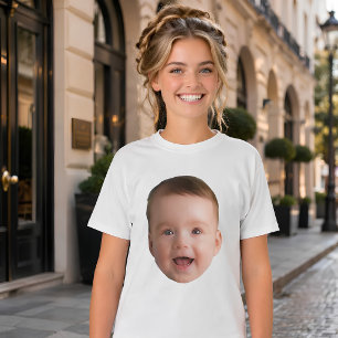 Aangepast babygezicht, grappige aangepaste foto t-shirt
