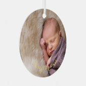 Aangepast babymeisje Jongen Eerste Eerste Kerstfee Metalen Ornament (Voorkant Rechts)