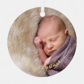 Aangepast babymeisje Jongen Eerste Eerste Kerstfee Metalen Ornament (Voorkant)