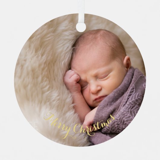 Aangepast babymeisje Jongen Eerste Eerste Kerstfee Metalen Ornament (Voorkant)