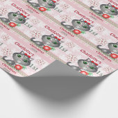 Aangepast babymeisje met kerstmis cadeaupapier (Hoek)