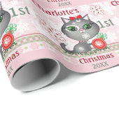 Aangepast babymeisje met kerstmis cadeaupapier (Rol Hoek)