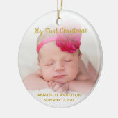 Aangepast babymeisje Mijn eerste kerstOrnament Keramisch Ornament (Links)