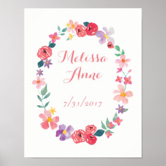 Aangepast babymeisje Nursery wanddecor Poster