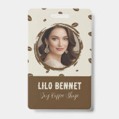 Aangepast badge voor koffiezaak met QR-code | Cozy (Voorzijde)