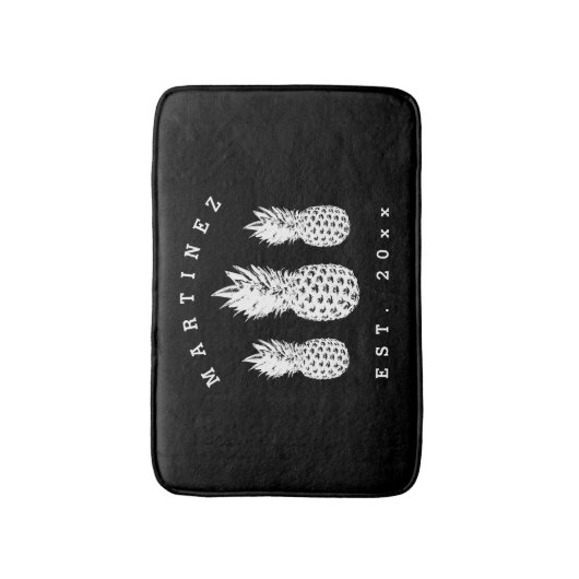 Aangepast badmat voor zwarte en witte ananasappele (Voorkant Verticaal)