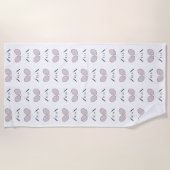 Aangepast Badminton Racket Patroon Monogrammed Strandlaken (Voorkant)