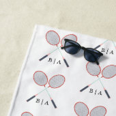 Aangepast Badminton Racket Patroon Monogrammed Strandlaken (In situ)