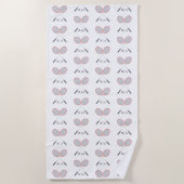 Aangepast Badminton Racket Patroon Monogrammed Strandlaken (Voorkant)