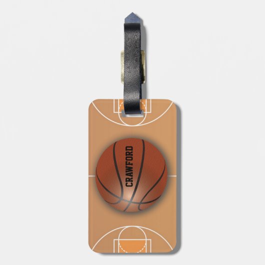 Aangepast Bagagelabel Basketball (Achterkant verticaal)